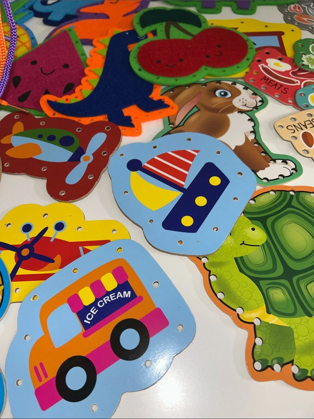 Children’s Lacing Bundle Animals + Dinos + Cars + Foods Laces Included